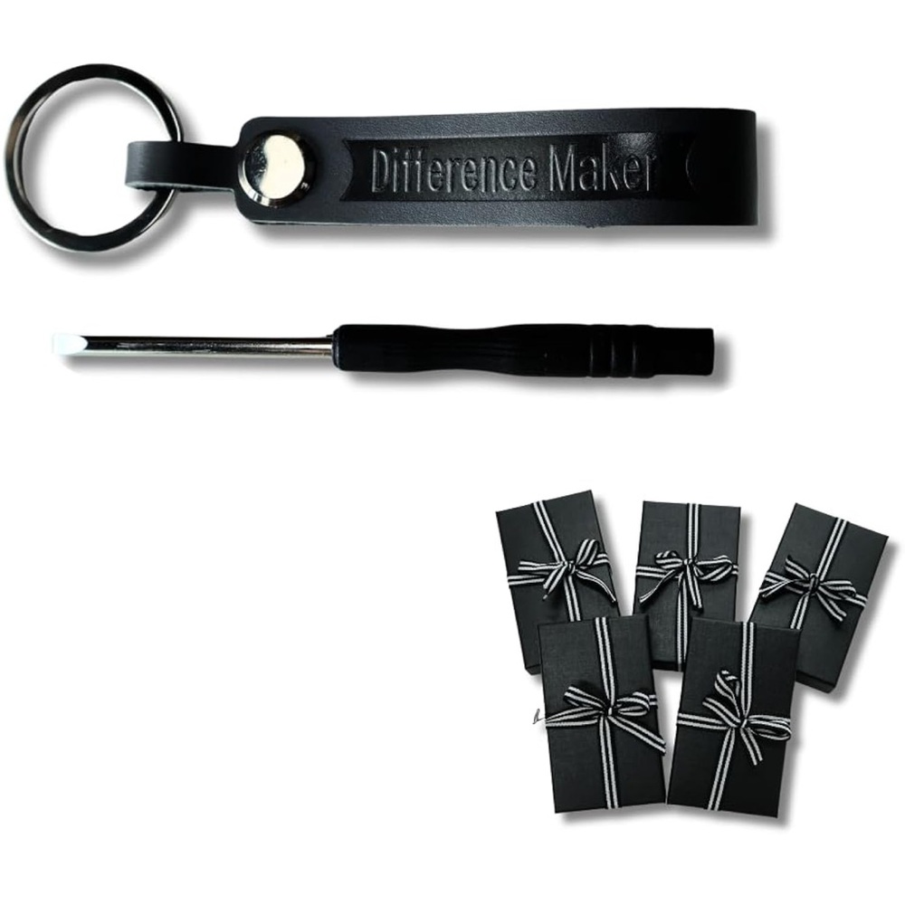 (5) Leather Key Ring Appreciation Gift Pack Difference Maker